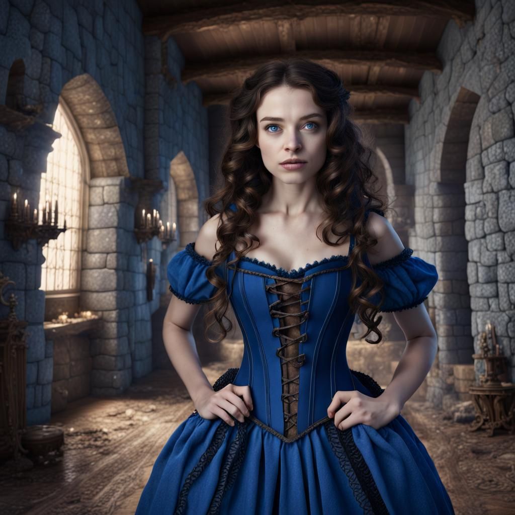 Medieval Witch in Castle Lair: Fantasy Art