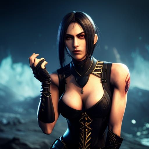 Sindel in Hell: Hyper-Detailed Mortal Kombat Scene