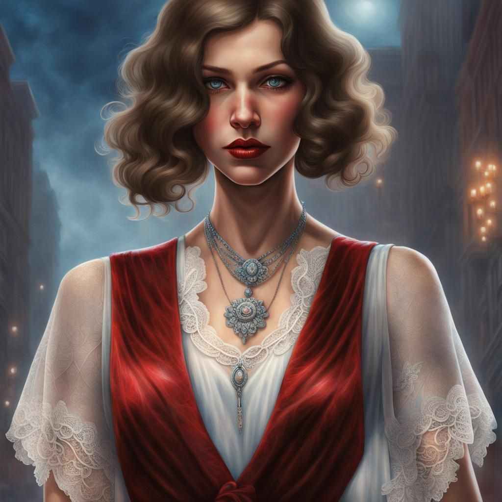 Young gangster woman in 1920s Chicago