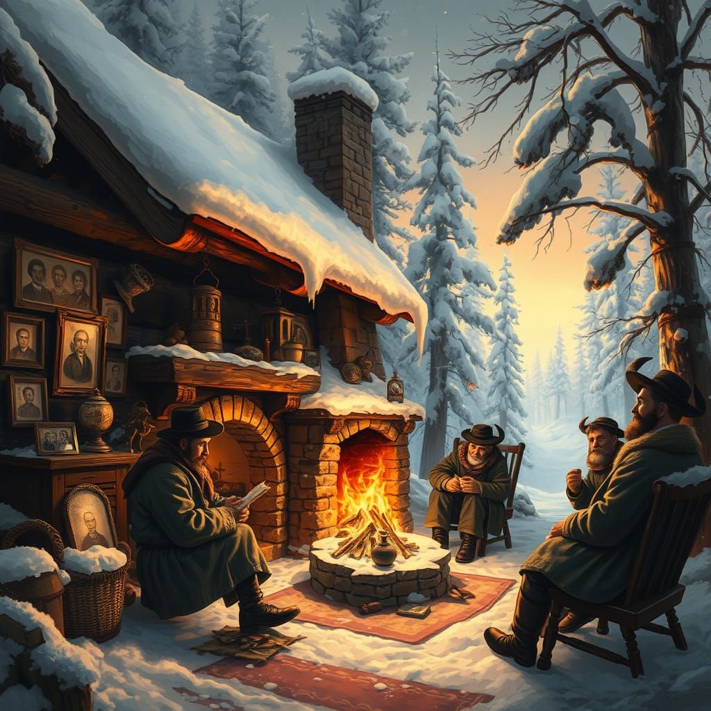 Mars Cabin: Nostalgic Impressionistic Scene