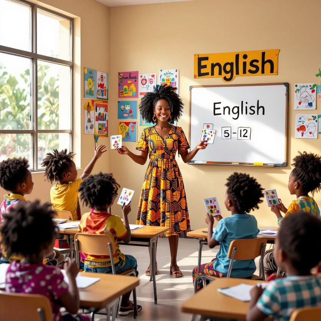 Interactive English Lesson in Goma Classroom