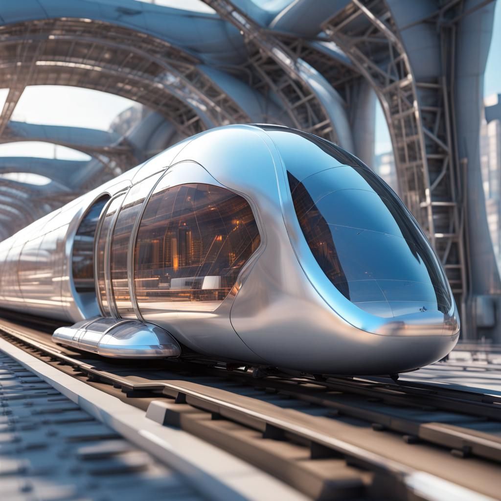 Futuristic Hyperloop Vehicle with Cutting-Edge Technology