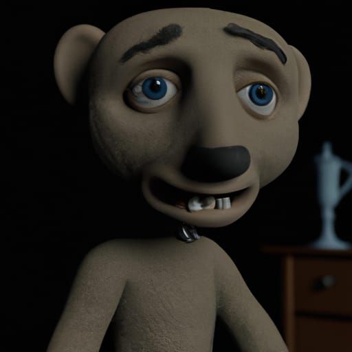 Creepy Cousin Ted 3D Rendered in Blender