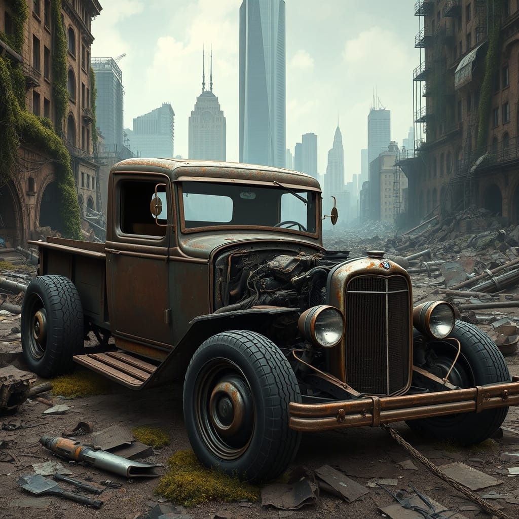 Post-Apocalyptic Ford Rat Rod in Ruins