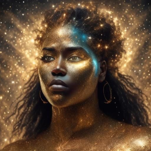 Celestial Portrait of a Beautiful Man, Art Nouveau Style