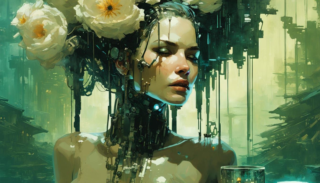 Robotic Beauty in a Cyberpunk World