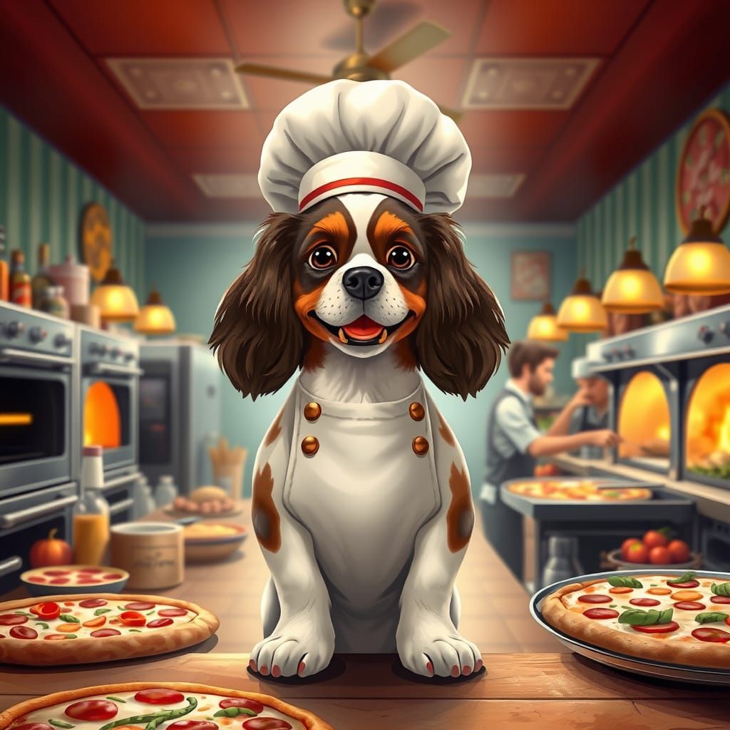 Cavalier King Charles Spaniel Pizza Chef
