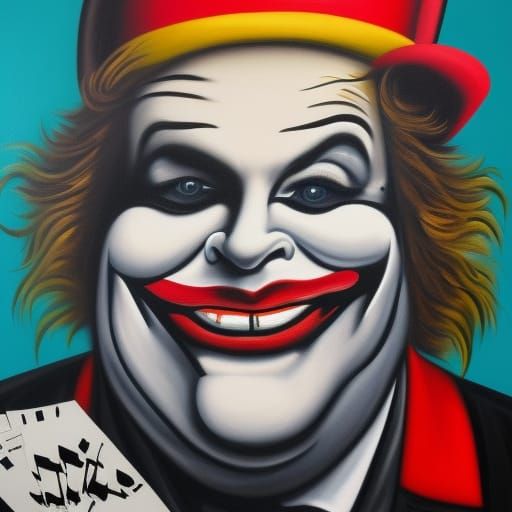 Detailed Joker in Graffiti Art Style