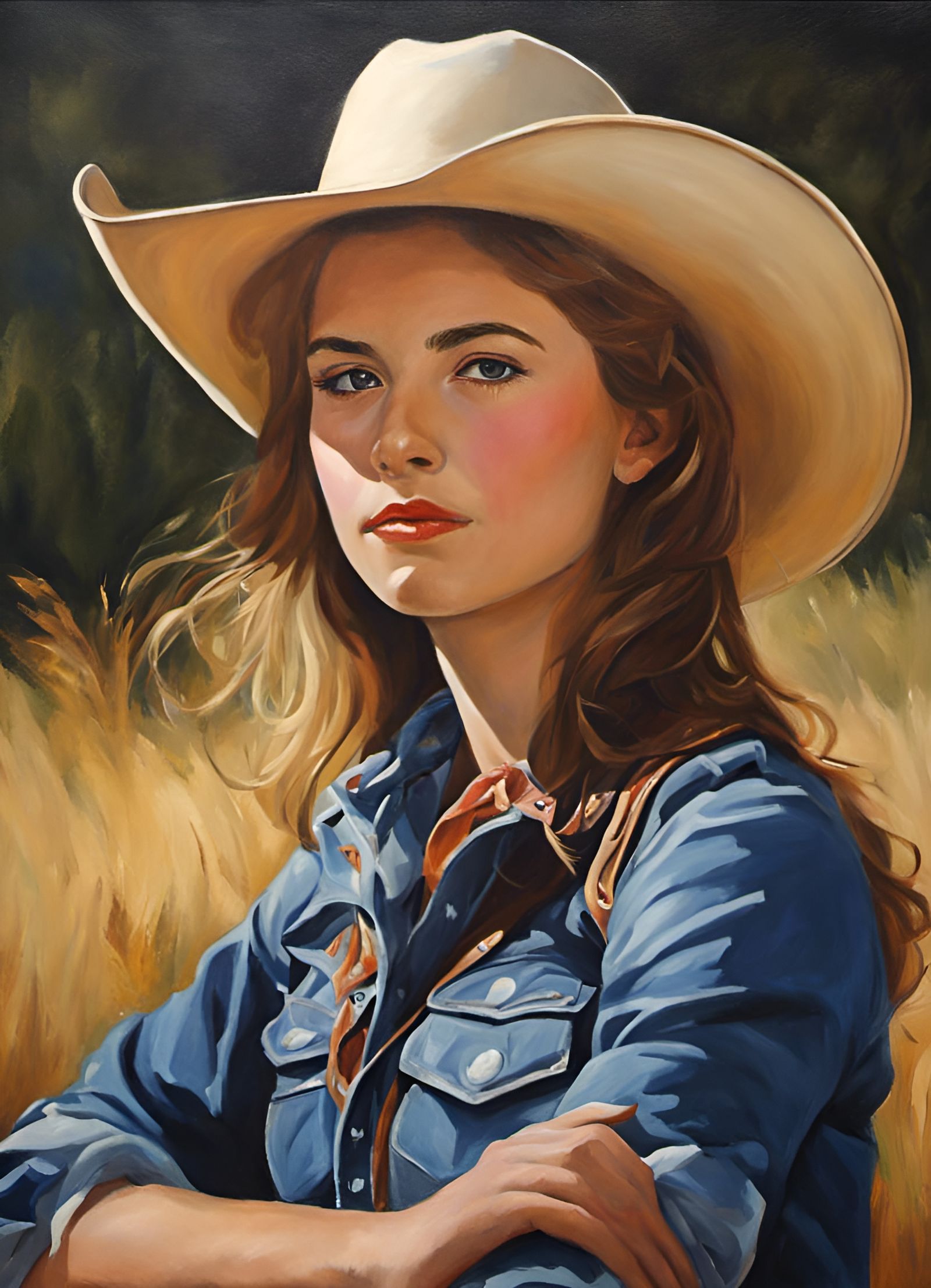 Cowgirl Portrait Painting