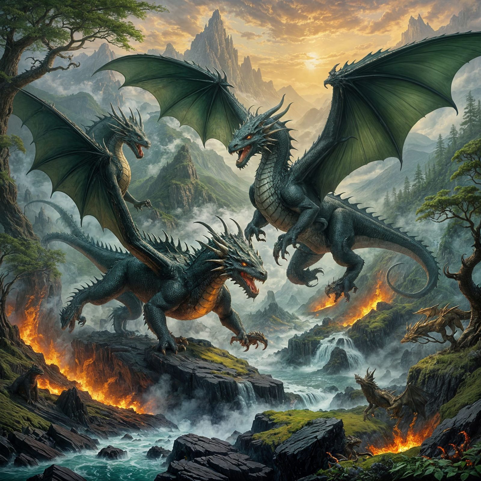 Dragons in Opposing Realms: Ethereal Fantasy