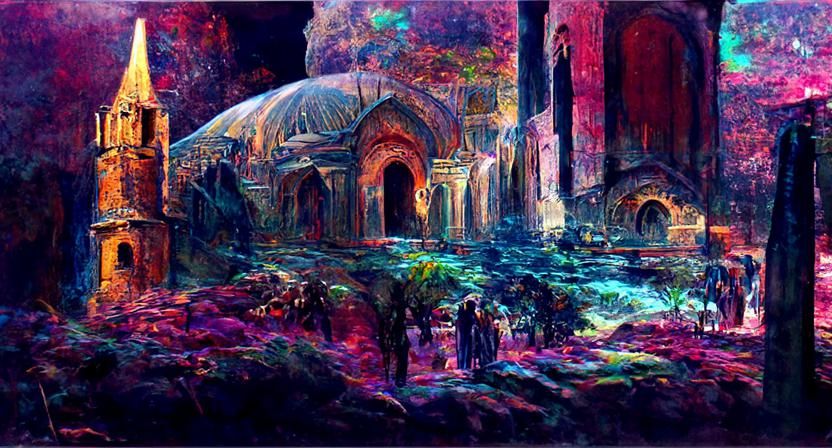 Kubbeli Kilise: Fantasy Sci-Fi Historical Illustration