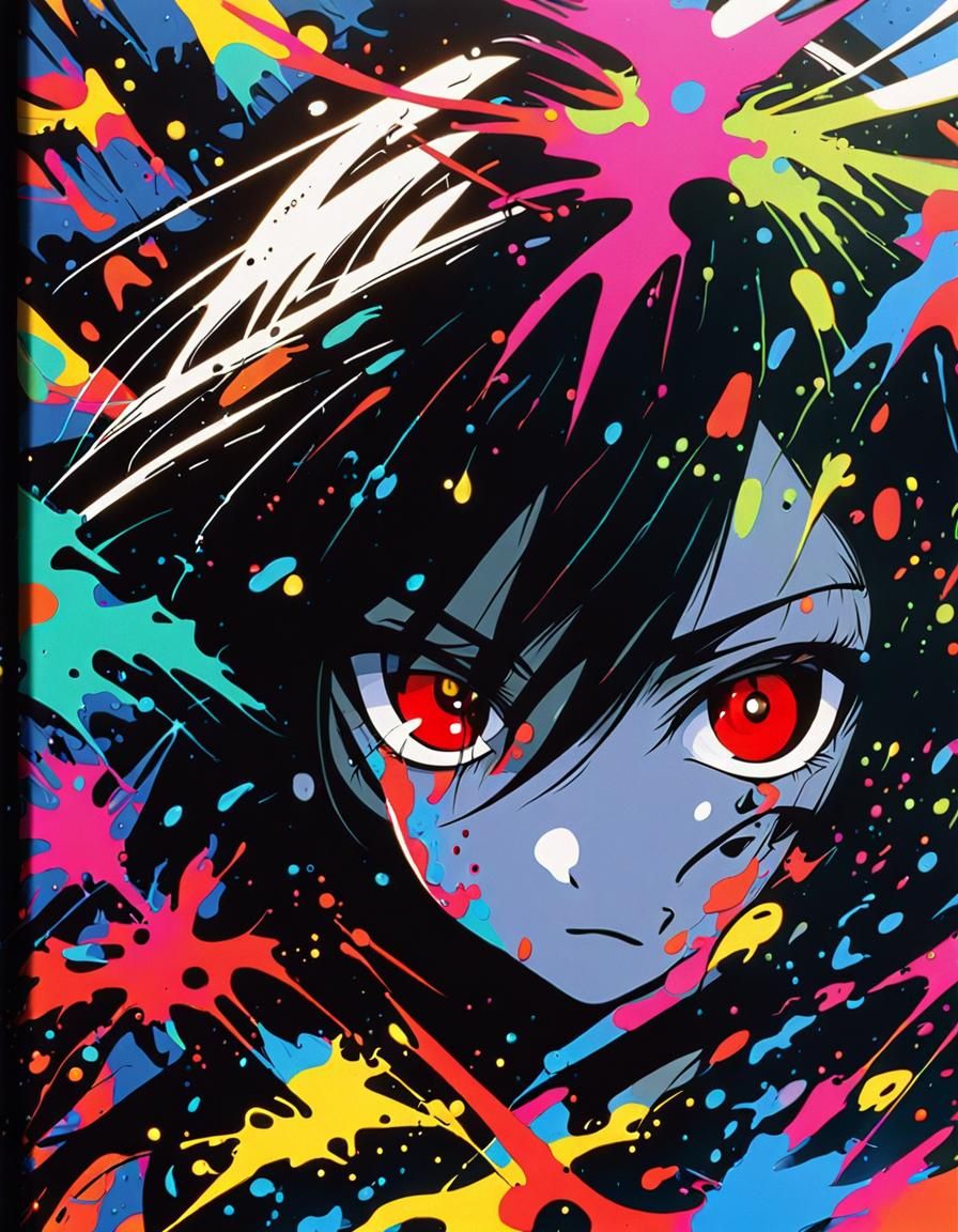 Mad Scientist Girl Portrait in Graffiti Art Style