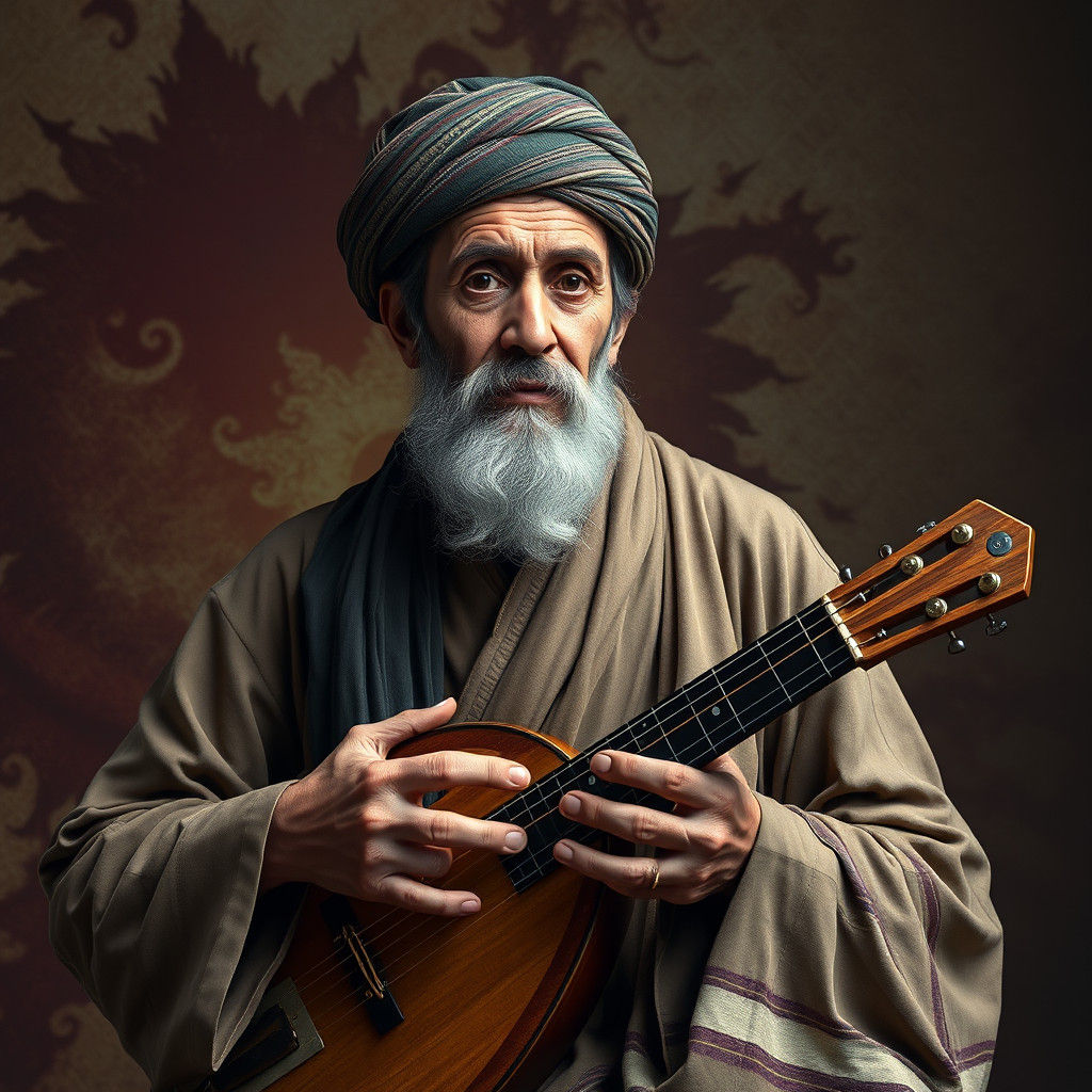 Yemeni Singer in Dreamlike Digital Matte Painting