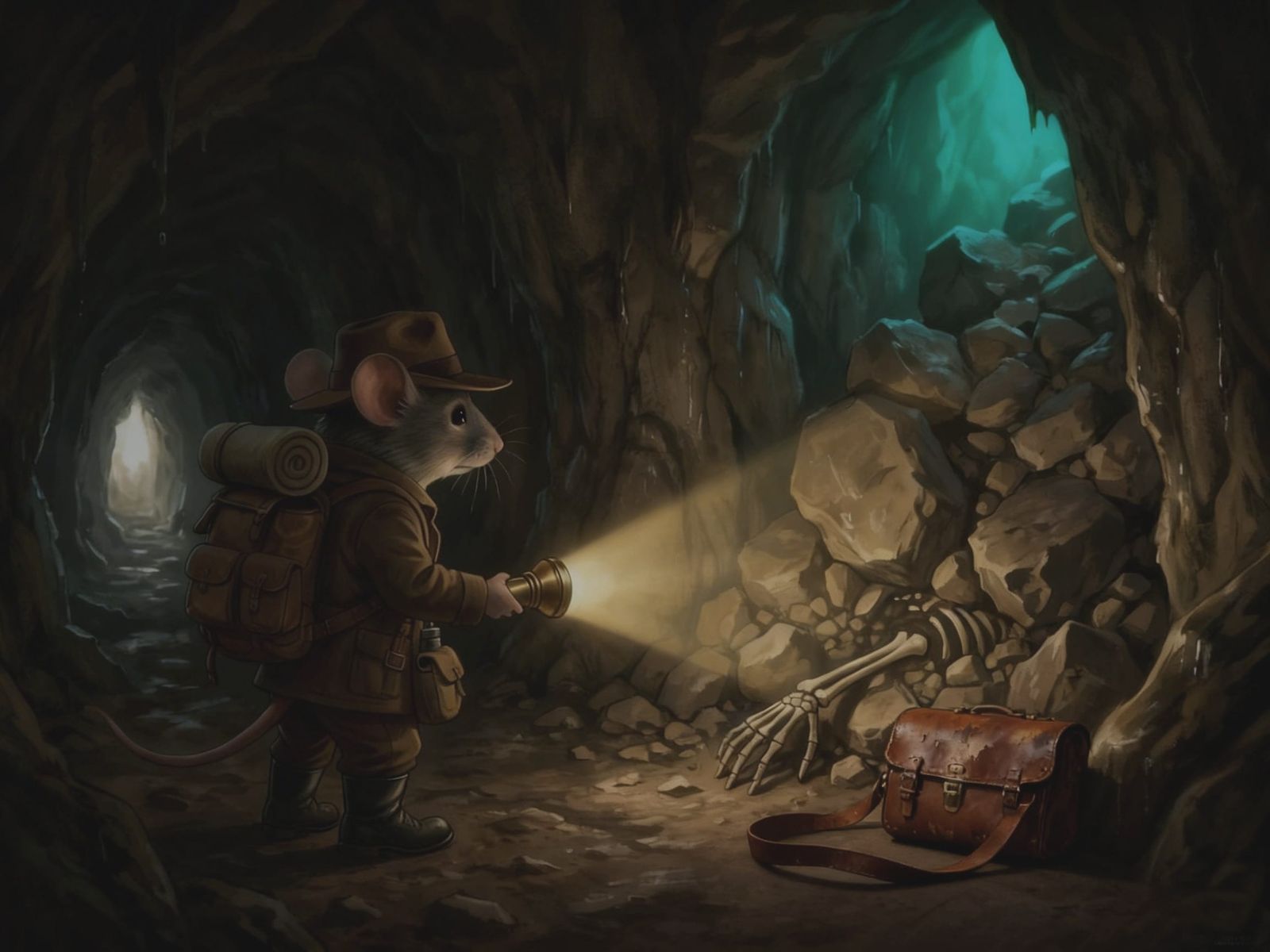 Explorer Confronts Cave Rockfall With Skeletal Hand