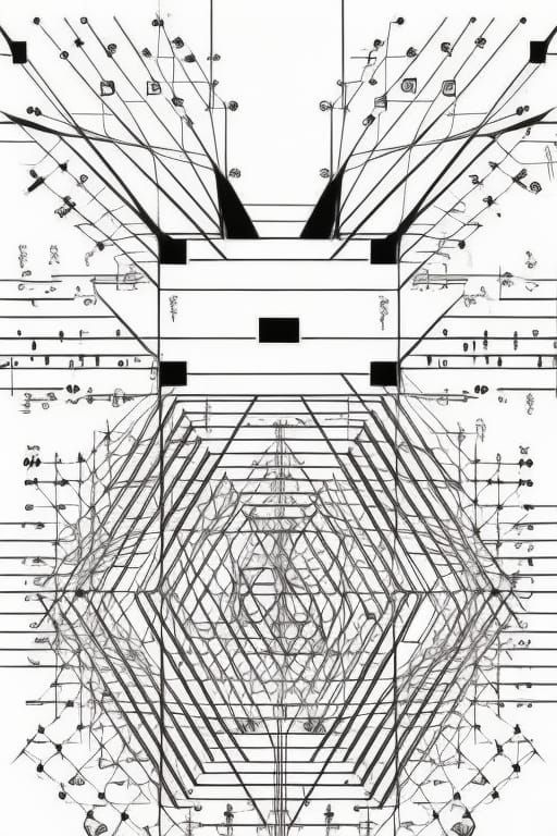Abstract Graphic Score Inspired by Technical Drawings