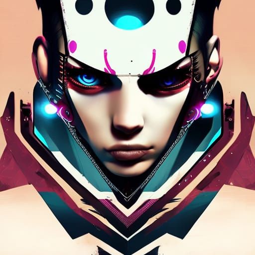Afrofuturist Mercenary Woman with Expressive Eyes