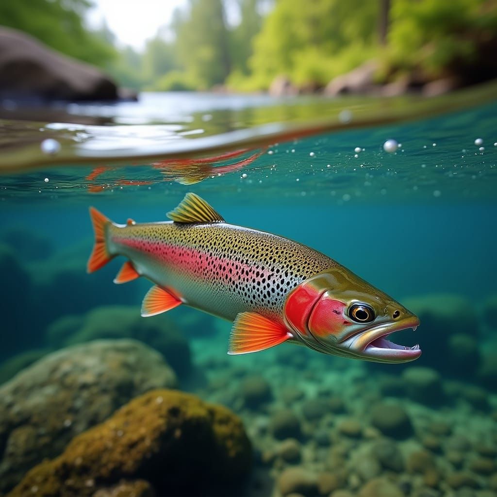 Rainbow Trout in Crystal Clear River