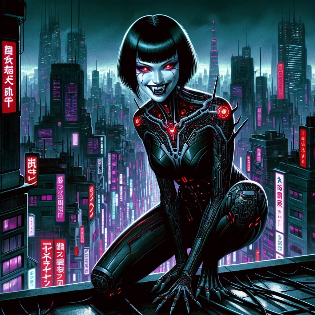 Cyberpunk Vampire Goddess Descends on Tokyo