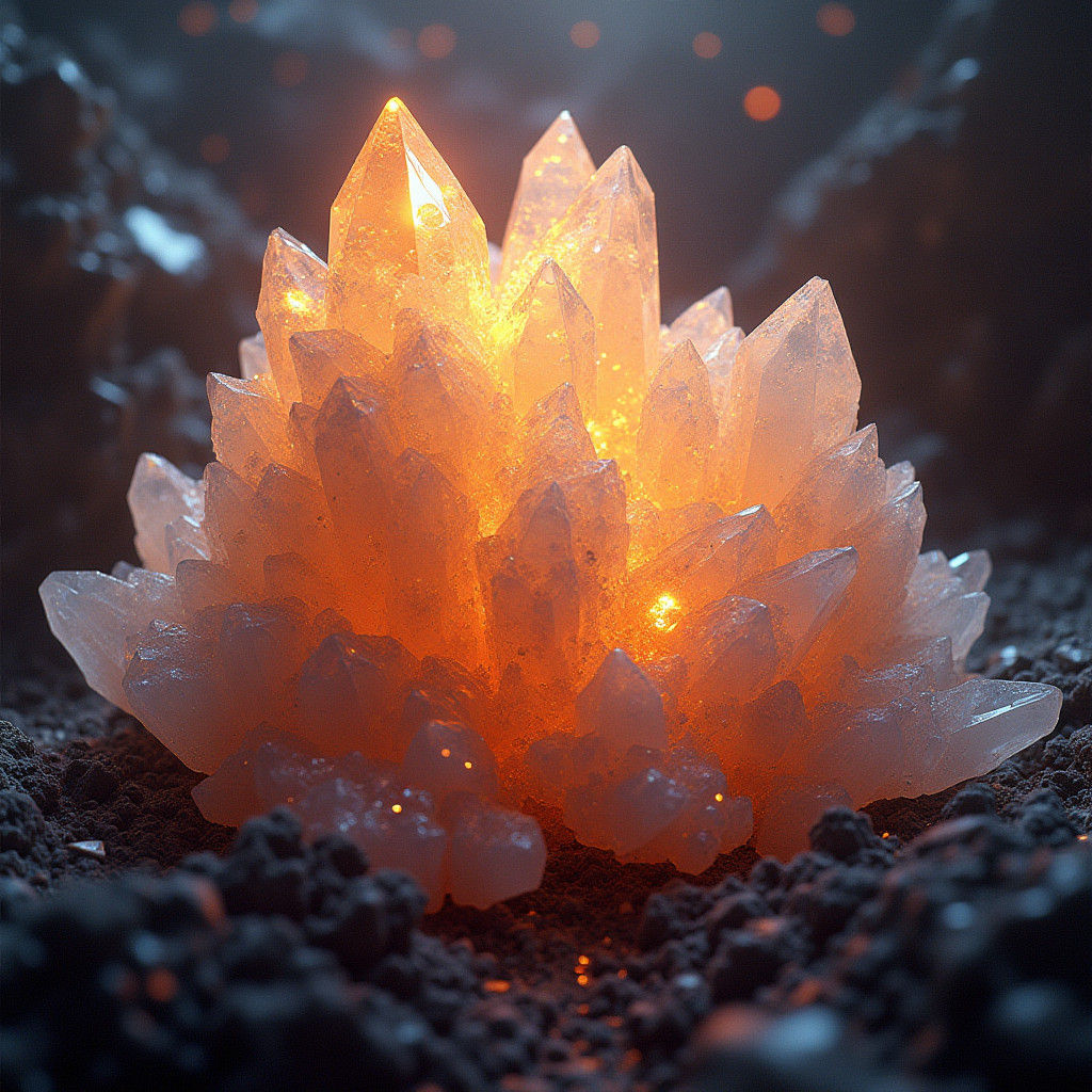 Crystal Cave Interior with Gleaming Mineral Deposits