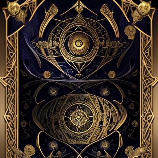 Mystical Tarot Deck with Ethereal Glow and Ancient Symbols