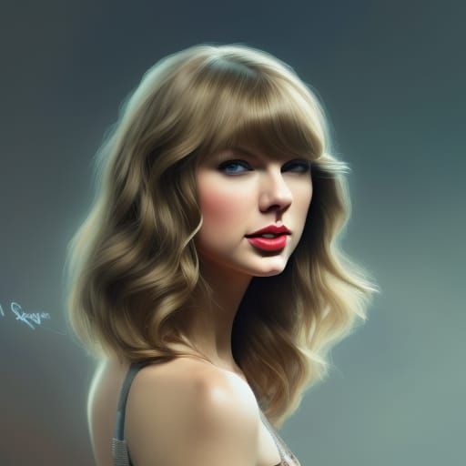 Taylor Swift Portrait in Art Nouveau Style