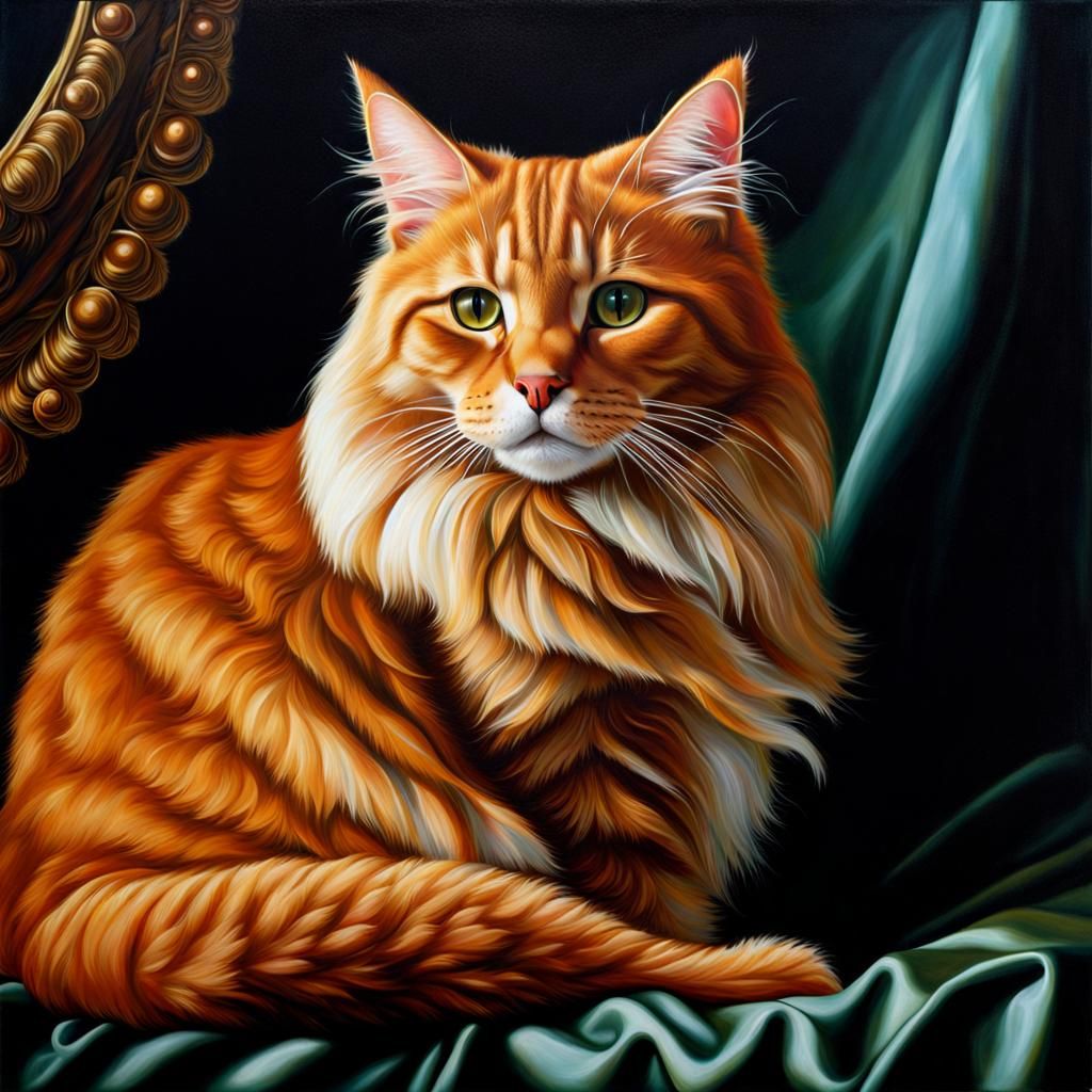 Atmospheric Portrait of an Orange Cat