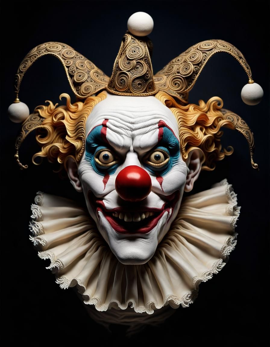Proto-Surrealist Clown Taxidermy in Baroque Style