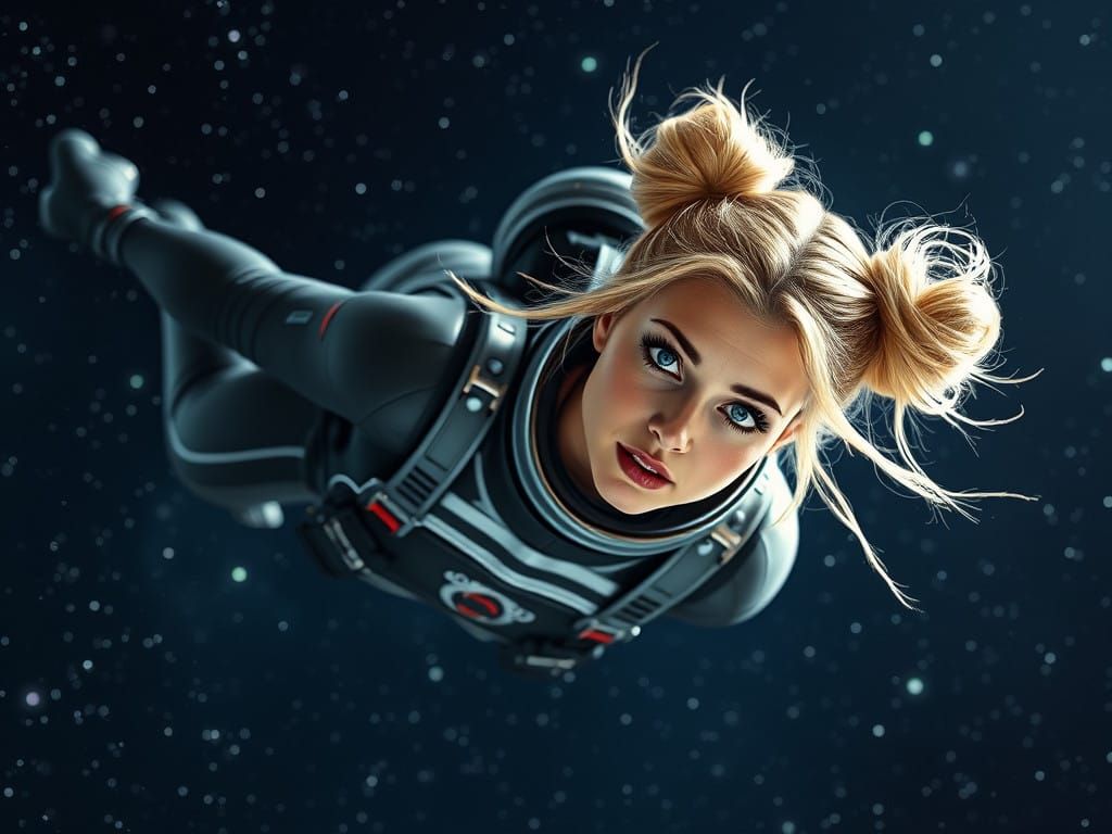 Sleek Space Explorer Drifts Through Starry Cosmos