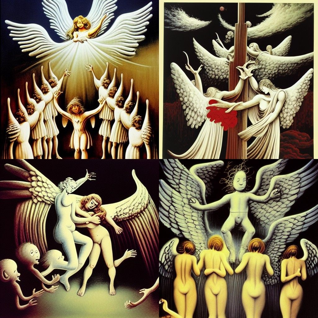 Angels Painting Inspired by Modern Masters