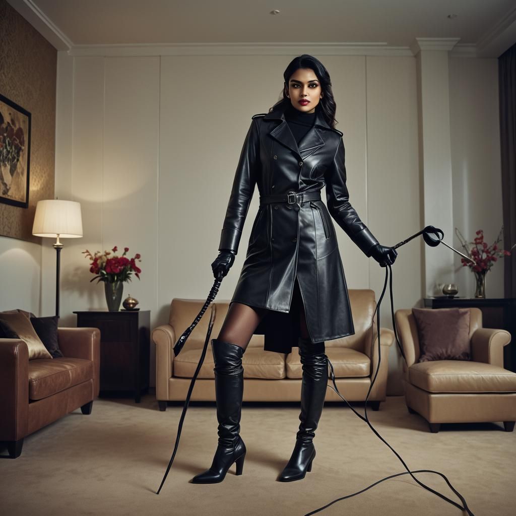 Leather Fashion Editorial in Luxurious Hotel Room