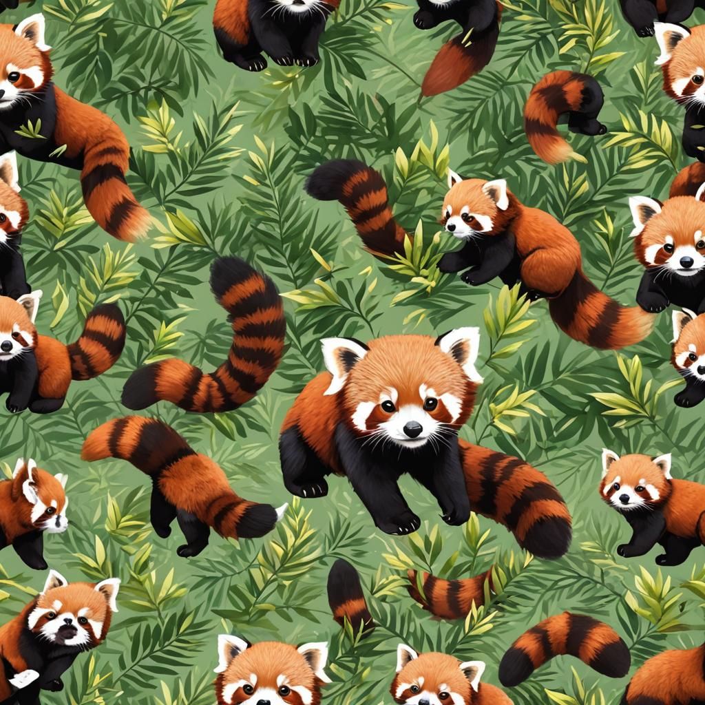 Cute Baby Red Panda AI Image