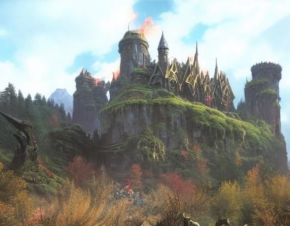 Fantasy Guild Hall Scene in Retro Comic Style