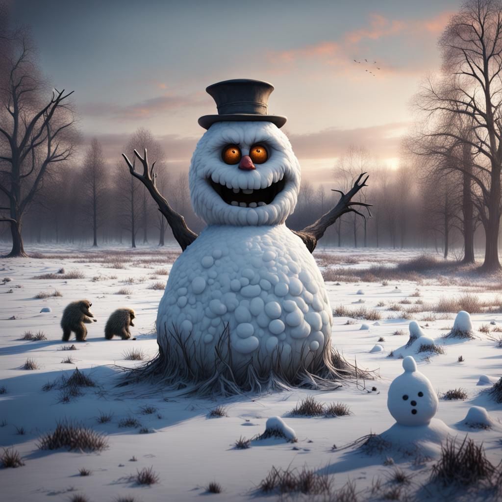 creepy snowman