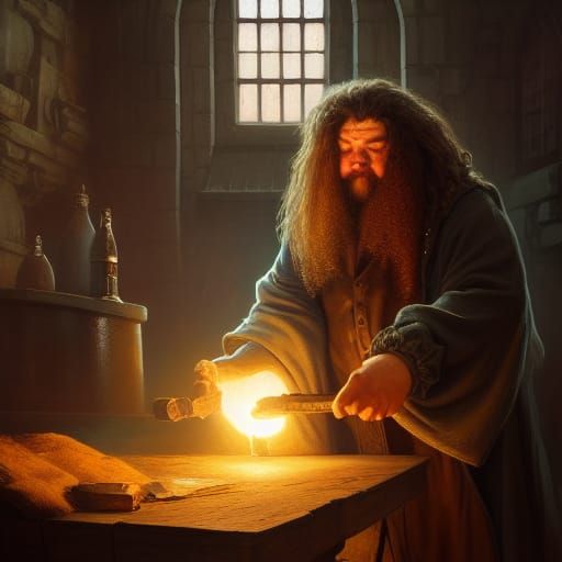 Hagrid Blacksmithing: Dark Fantasy Concept Art