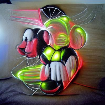 Mickey Mouse as 1980s Era DJ