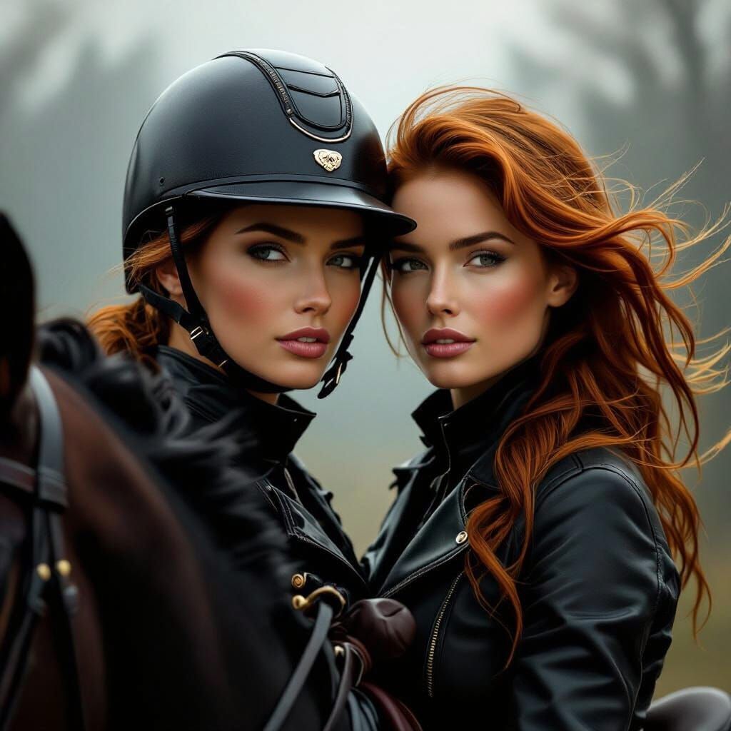 Woman and Horse Portrait in Painterly Style