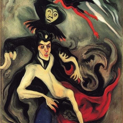 Vampire Devil Versus Angel: Expressionist Conflict