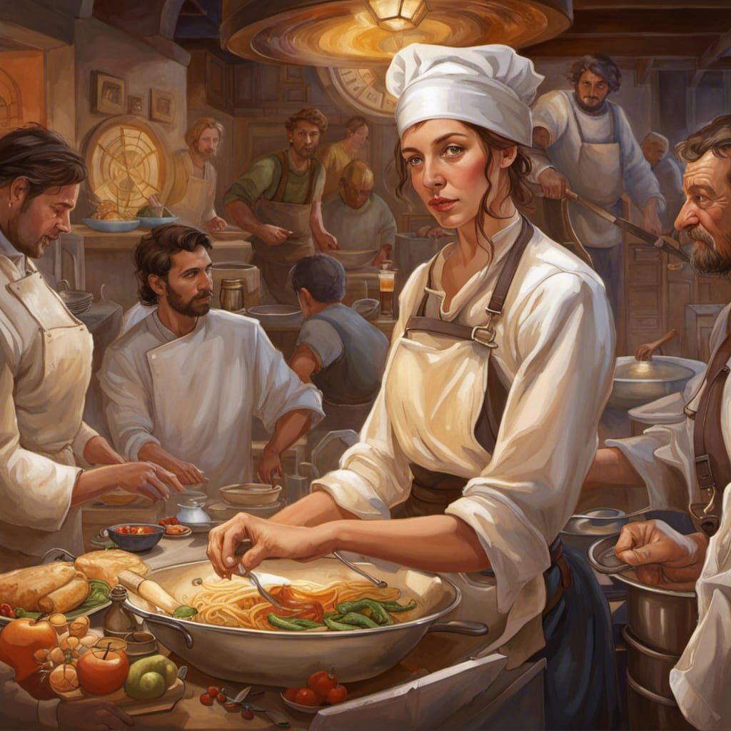 Medieval Andalusian Kitchen Tapestry Concept Art