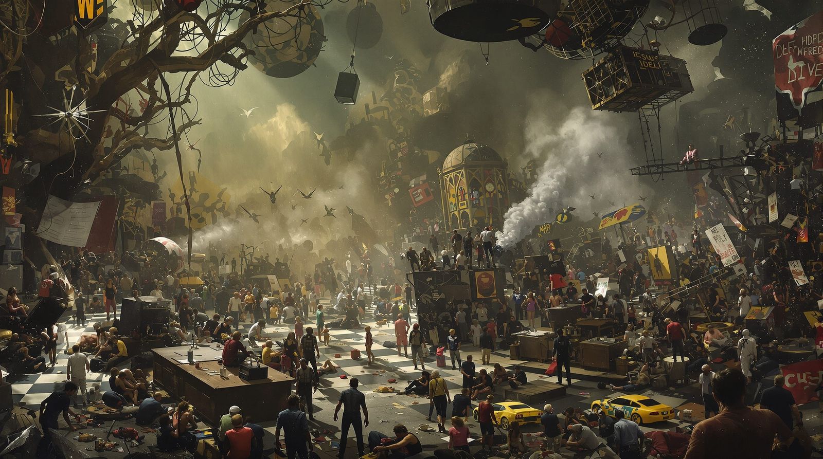 Absurdist Depiction of Cultural Decline in America