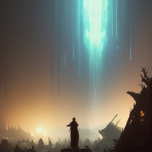 Samurai in Dark Fantasy Style