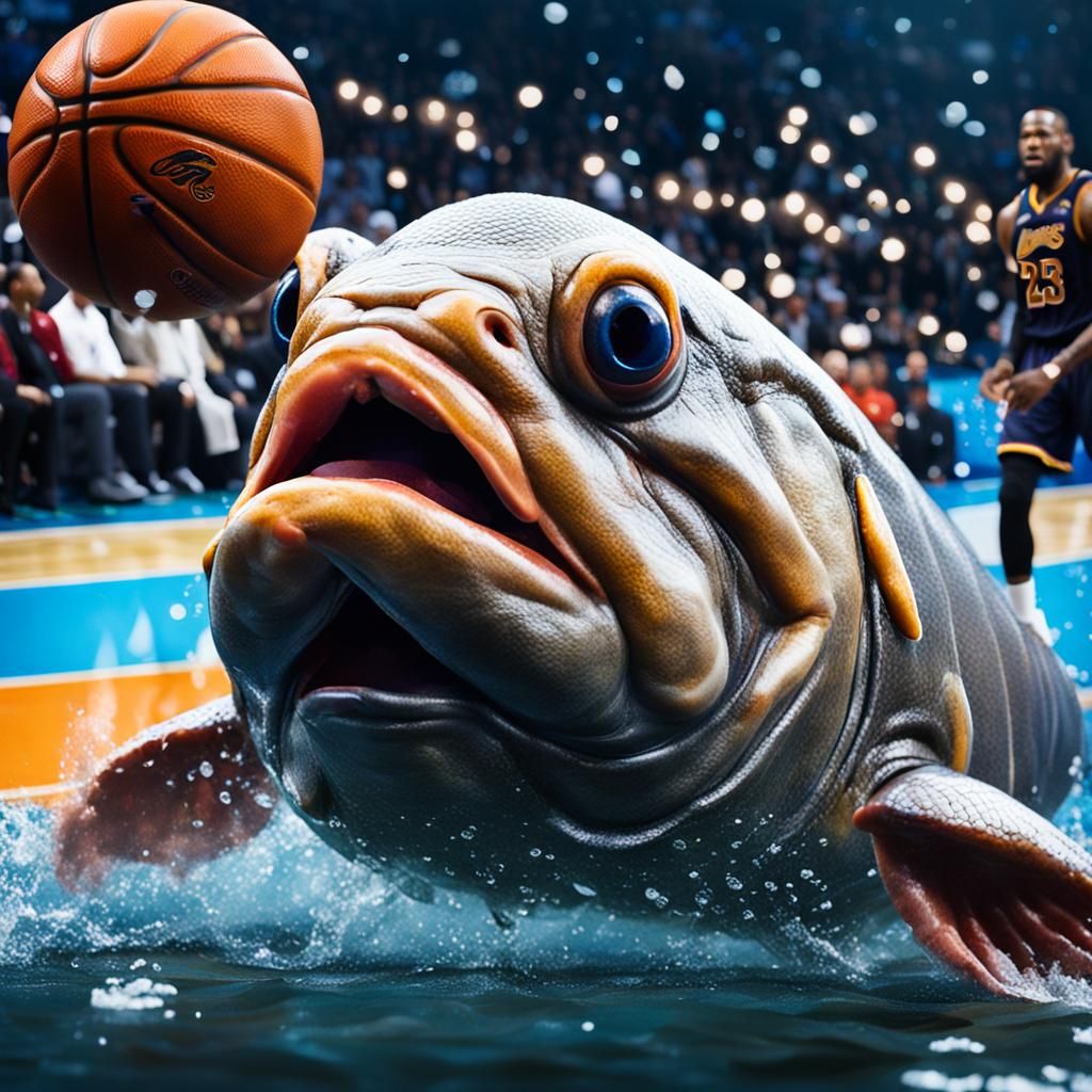 Blob Fish Dunks Over Lebron: Professional Photo