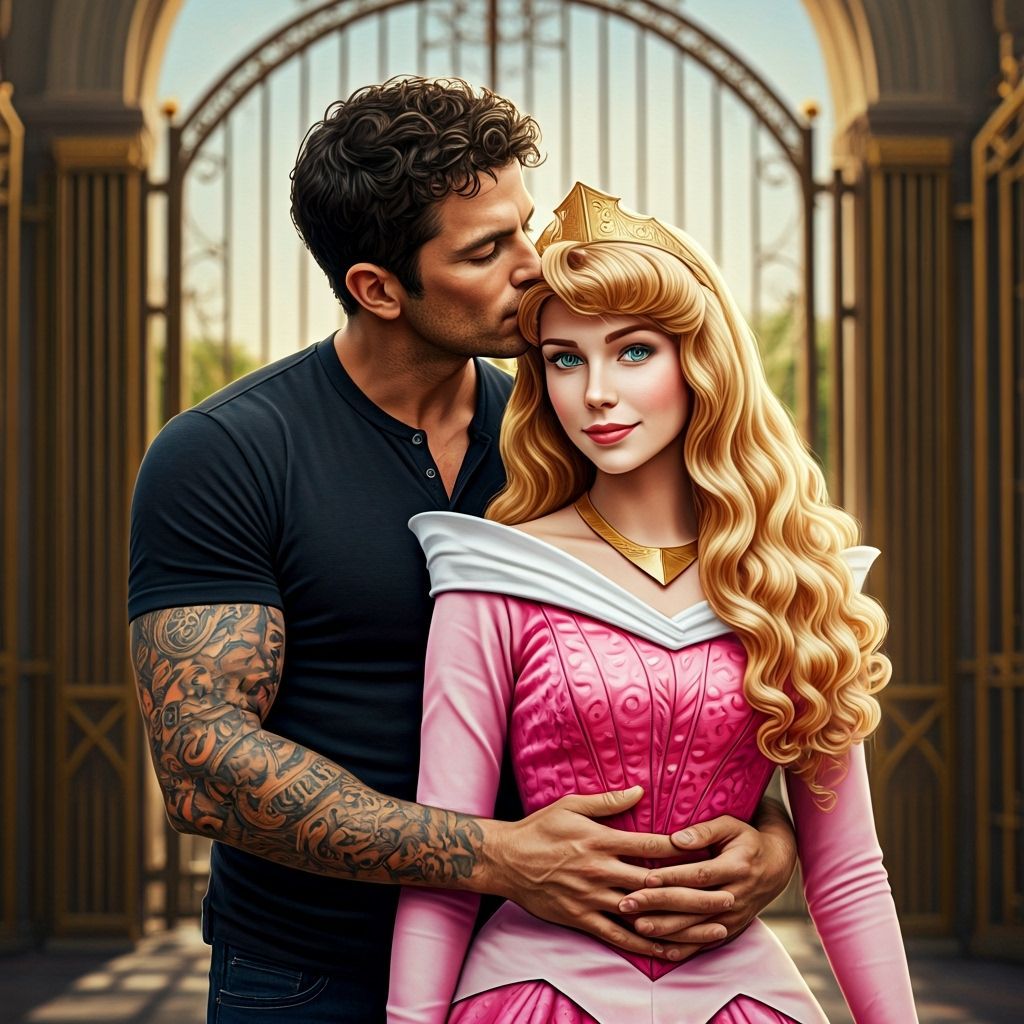 Buck and Aurora Embrace at Golden Studio Gates