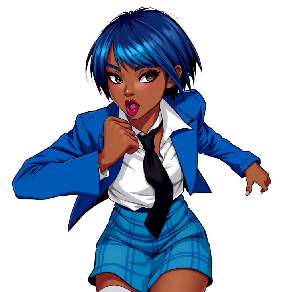 Young Black Woman in Bold Concept Art Style