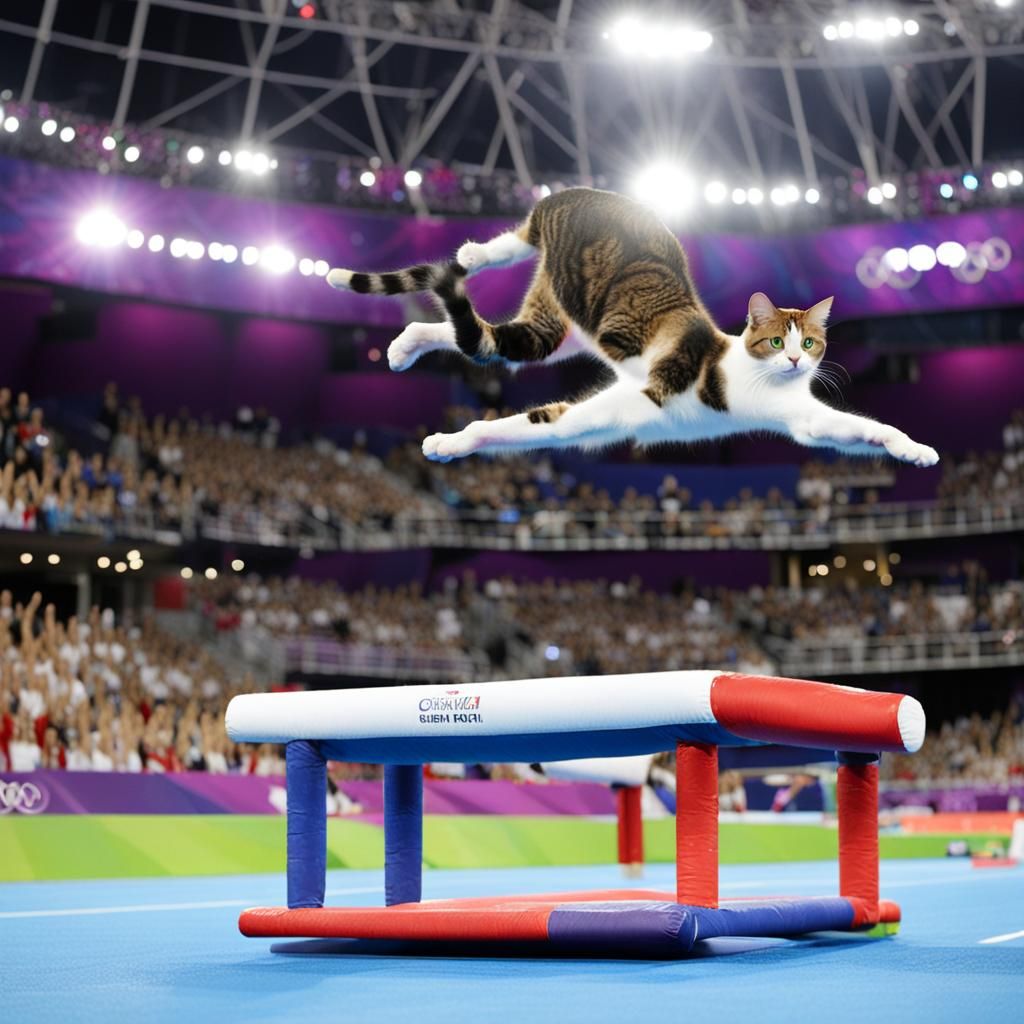 Cats Compete in Olympic Gymnastics