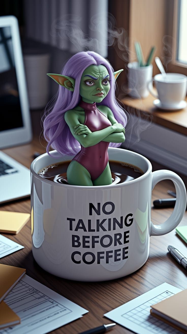 Goblin Girl Needs Her Coffee