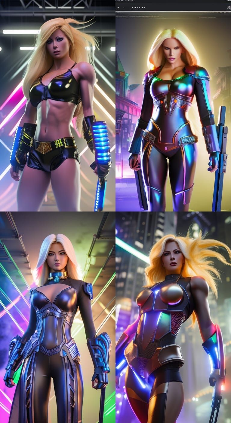 Anime Android Bodybuilder in Wrestling Arena