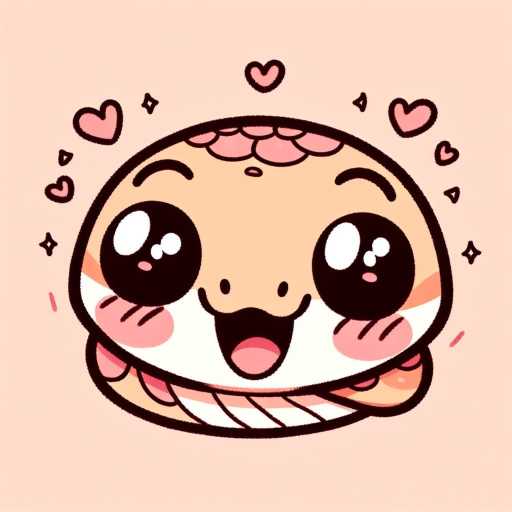 Sweet Cartoon Snake with Expressive Eyes