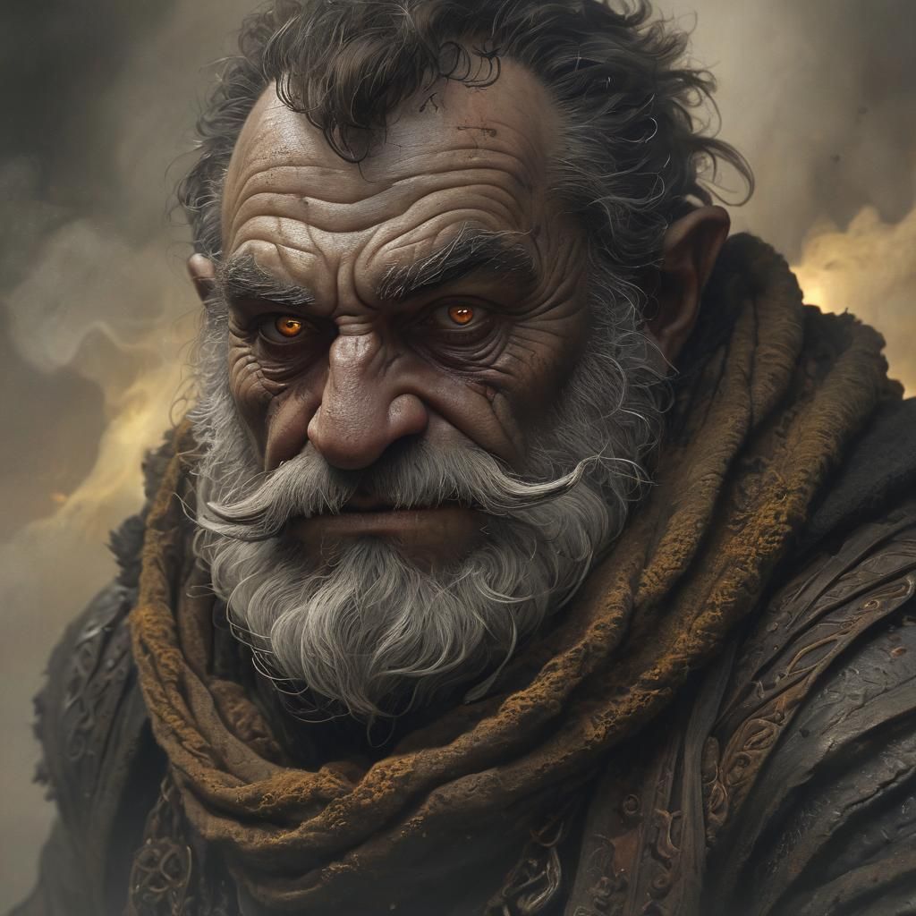Dwarf Rogue Portrait in Dark Fantasy Style