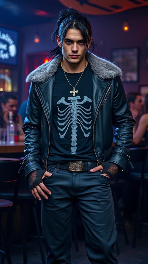 Edgy Clubgoer in Cyberpunk Style