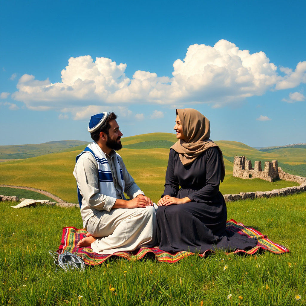 Romantic Picnic in Ancient Israel, Chagall Style
